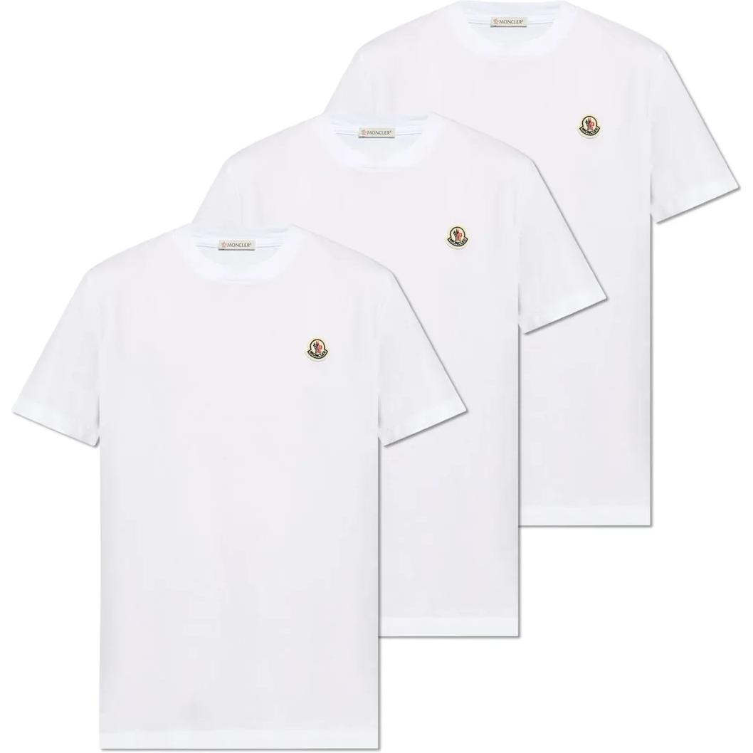 Moncler Logo Crewneck Short Sleeve T-Shirt Men’s 3-Pack White. J20918C00022829H8001