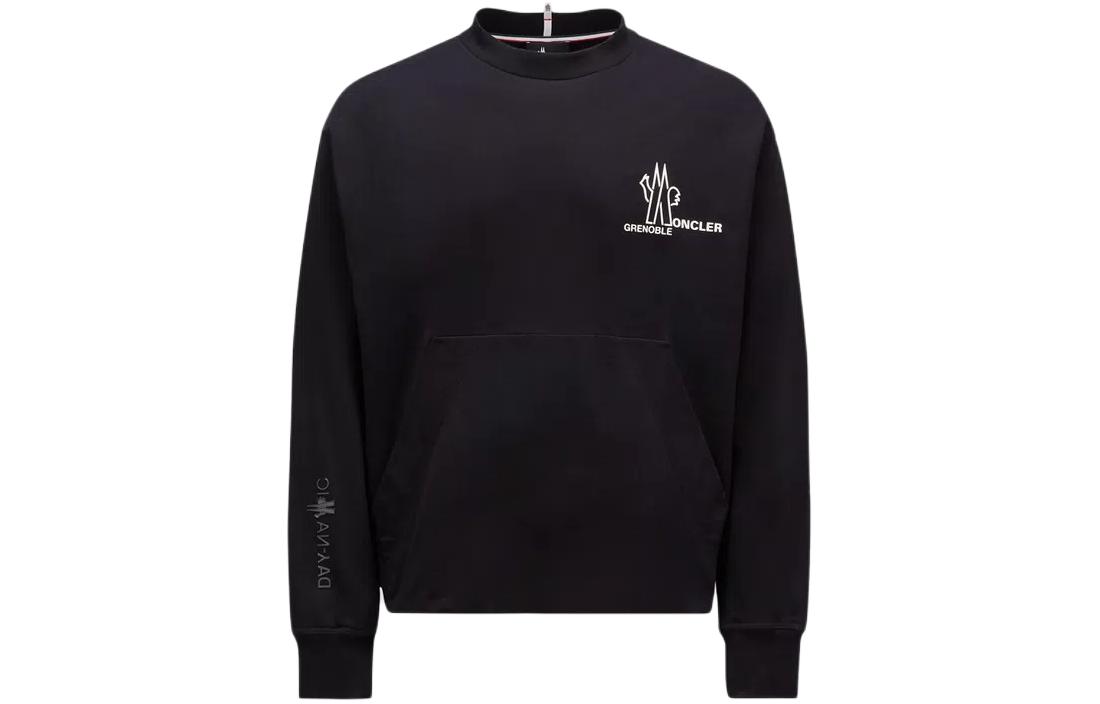 Moncler Logo Crewneck Slim Fit Long Sleeve Sweatshirt Men’s Black J10978G00002809AD999