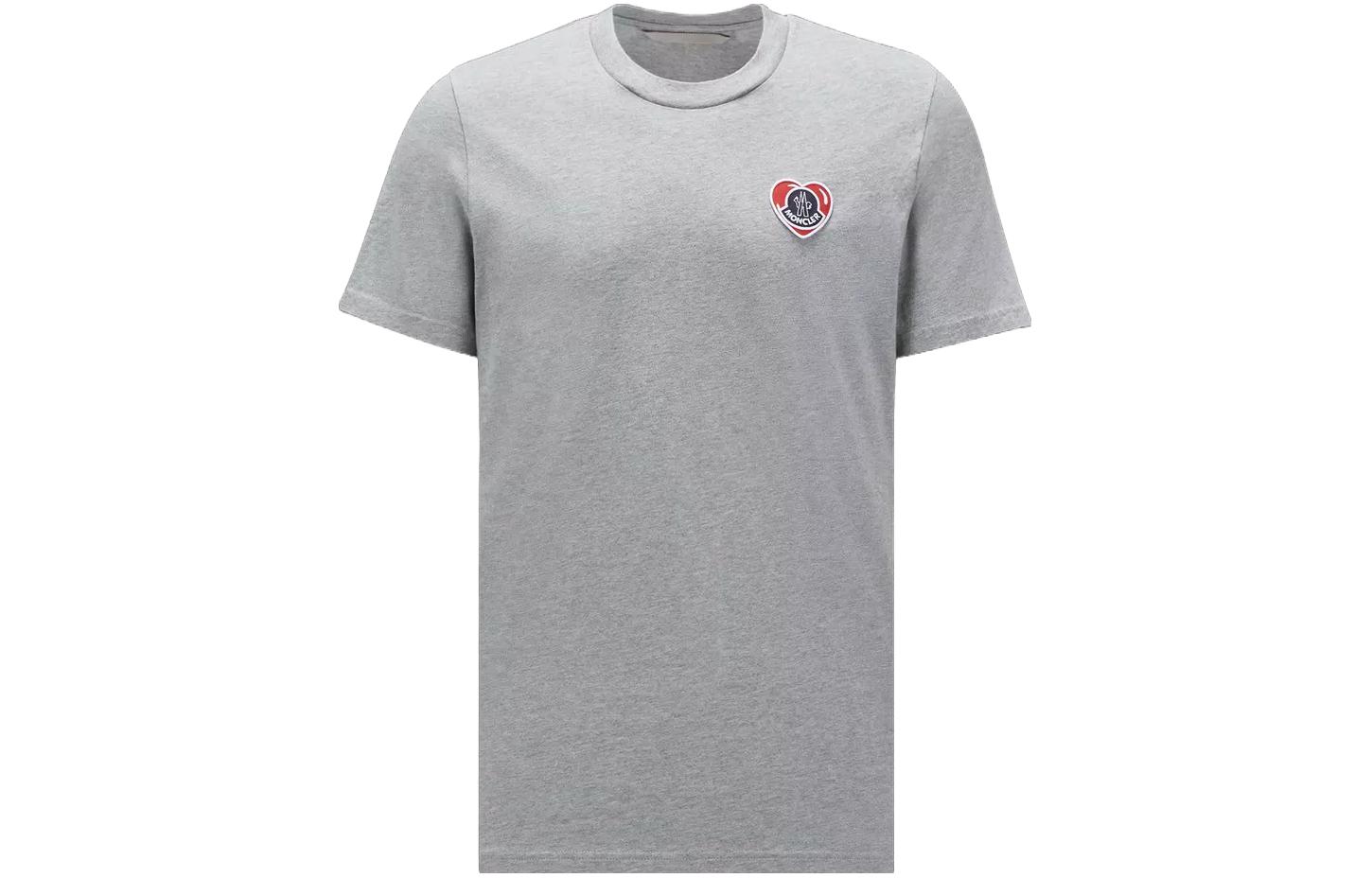 Moncler Logo Crewneck T-Shirt Grey  Short Sleeve Tee I20918C000418390T984 圖 2