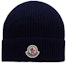 Buy Moncler Logo Design Navy Blue Cotton Beanie for Men. J10913B00024M1367779