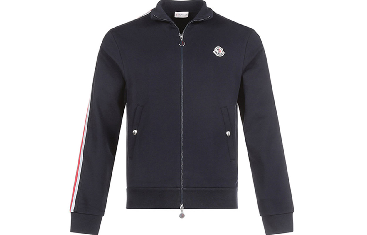 Moncler Logo Embroidered Cotton Track Jacket Navy Blue F20918G75300V8162778