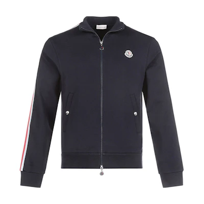 Moncler Logo Embroidered Cotton Track Jacket Navy Blue F20918G75300V8162778