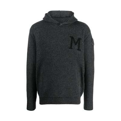 Moncler Logo Embroidered Gray Hoodie I20919G00003M3394989