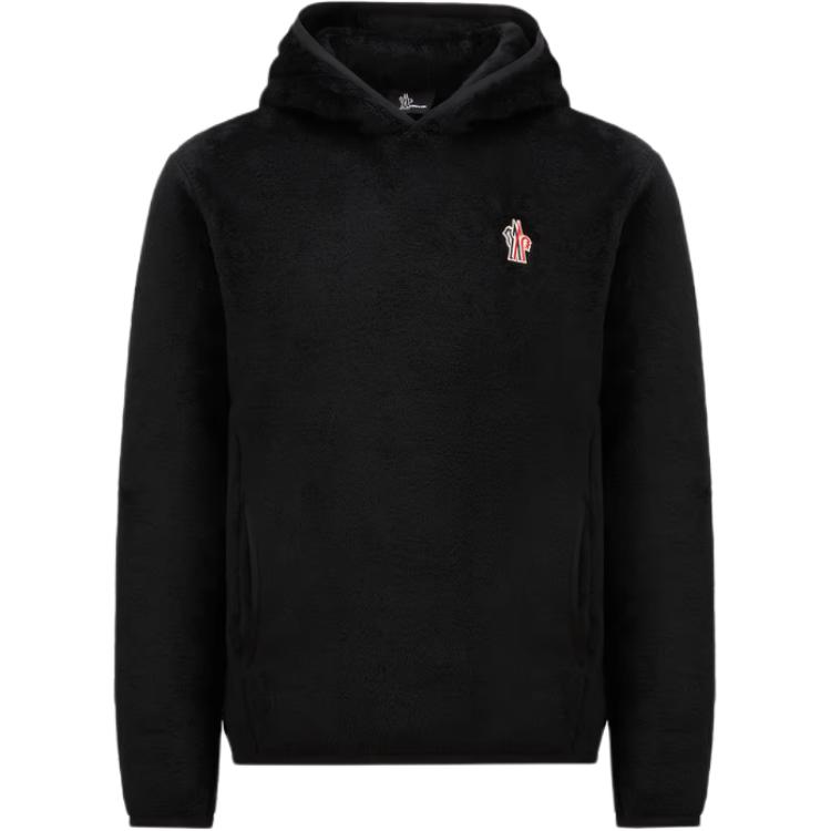 Moncler Logo Embroidered Loose Fit Hoodie Black - J20978G00034809EG999
