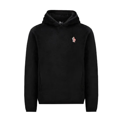 Moncler Logo Embroidered Loose Fit Hoodie Black - J20978G00034809EG999