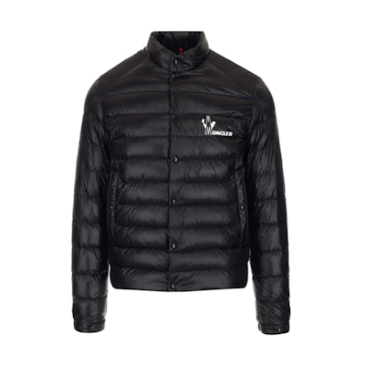 Moncler Logo Fitted Black Down Jacket 0911A1111053029999