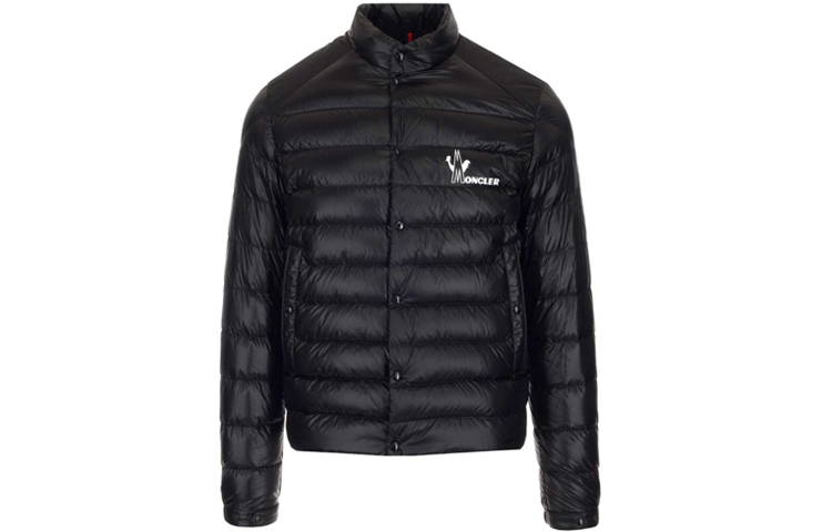 Moncler Logo Fitted Black Down Jacket 0911A1111053029999 圖 2