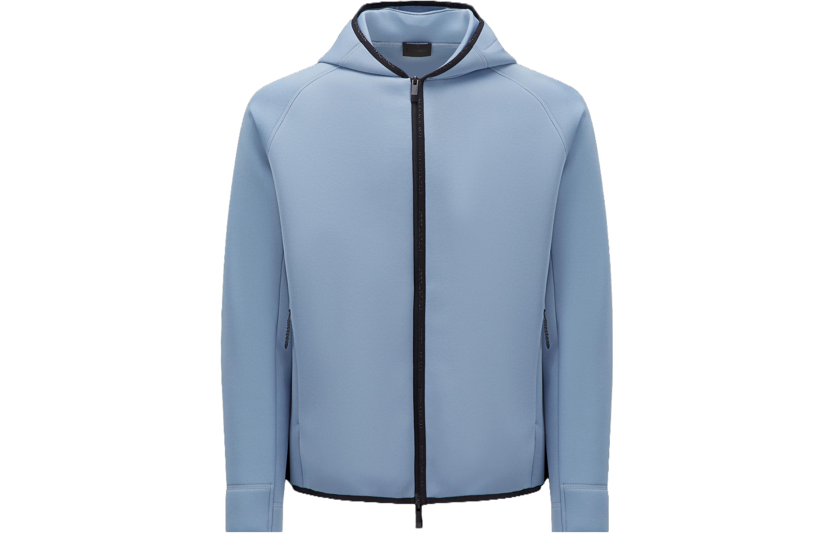 Moncler Logo Hooded Jacket Light Blue I20918G0001989A4L715