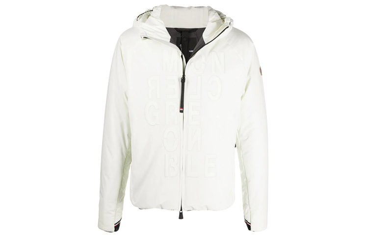 Moncler Logo Hooded Zip Casual Jacket Men’s White 1A600405399D04A