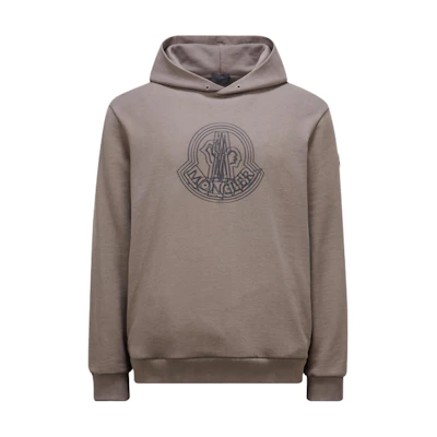 Moncler Logo Hoodie with Dropped Shoulders in Grayish Brown J10918G00038809KR916