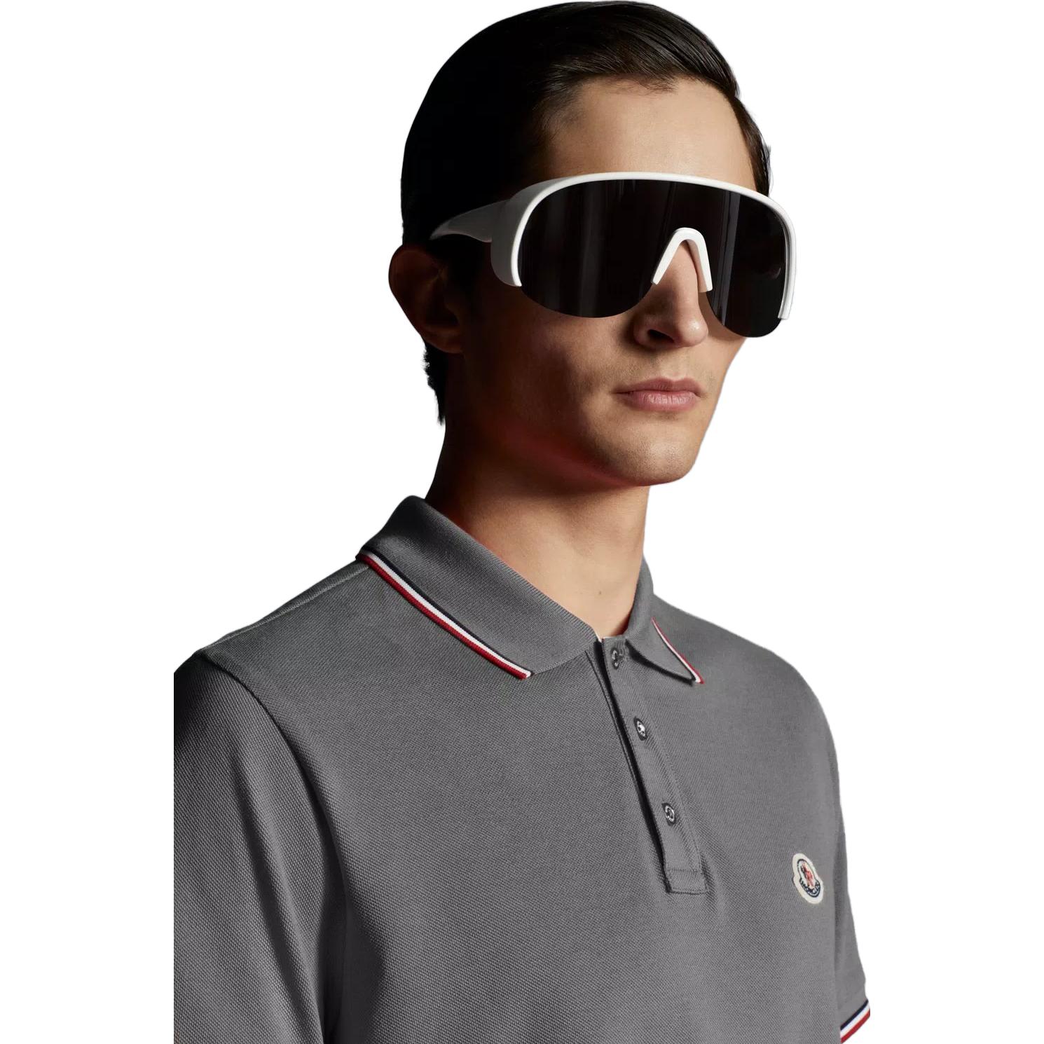 Moncler Logo Knit Stripe Polo Shirt Dark Gray 0918A7030084556984 圖 5