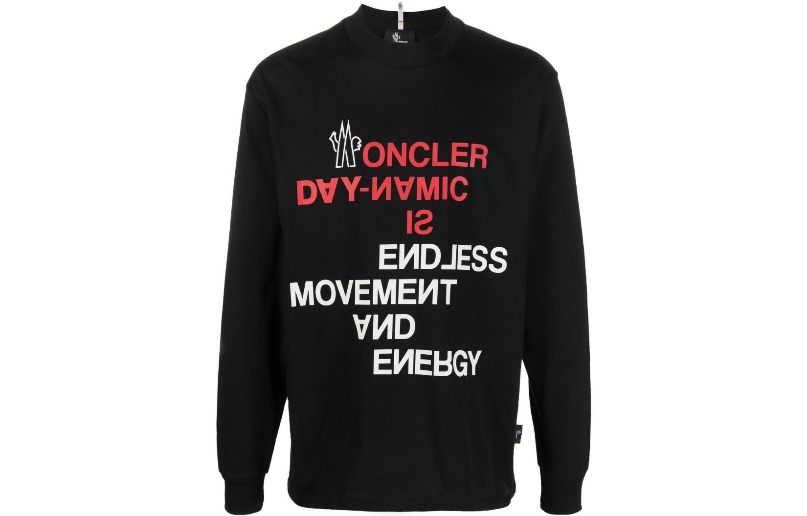 Moncler Logo Letter Graphic Crewneck Sweatshirt Black H20978D0000283927999
