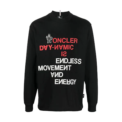 Moncler Logo Letter Graphic Crewneck Sweatshirt Black H20978D0000283927999