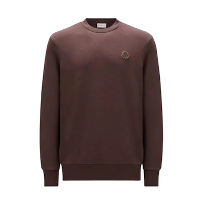 Moncler Logo Patch Brown Crewneck Sweatshirt J10918G0007589AJF283