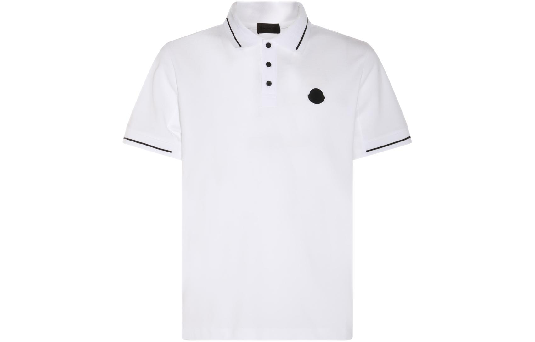 Order Moncler Logo Patch Button Closure Short Sleeve Polo Shirt Men’s White J10918A0000189A16001