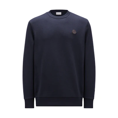 Moncler Logo Patch Crewneck Loose Fit Sweatshirt Midnight Blue () J10918G0007589AJF778
