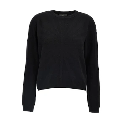 Moncler Logo Patch Crewneck Pullover Sweater Unisex - Black. MU02D9C01M4281999
