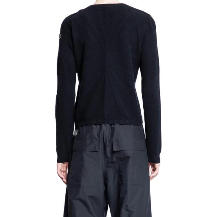 Moncler Logo Patch Crewneck Pullover Sweater Unisex - Black. MU02D9C01M4281999 圖 6