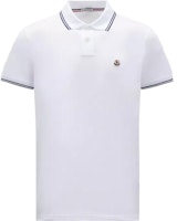 Moncler Logo Patch Embroidered Polo Shirt Short Sleeve White J10918A0002584556001 Moncler Logo Patch Embroidered Polo Shirt Short Sleeve White J10918A0002584556001