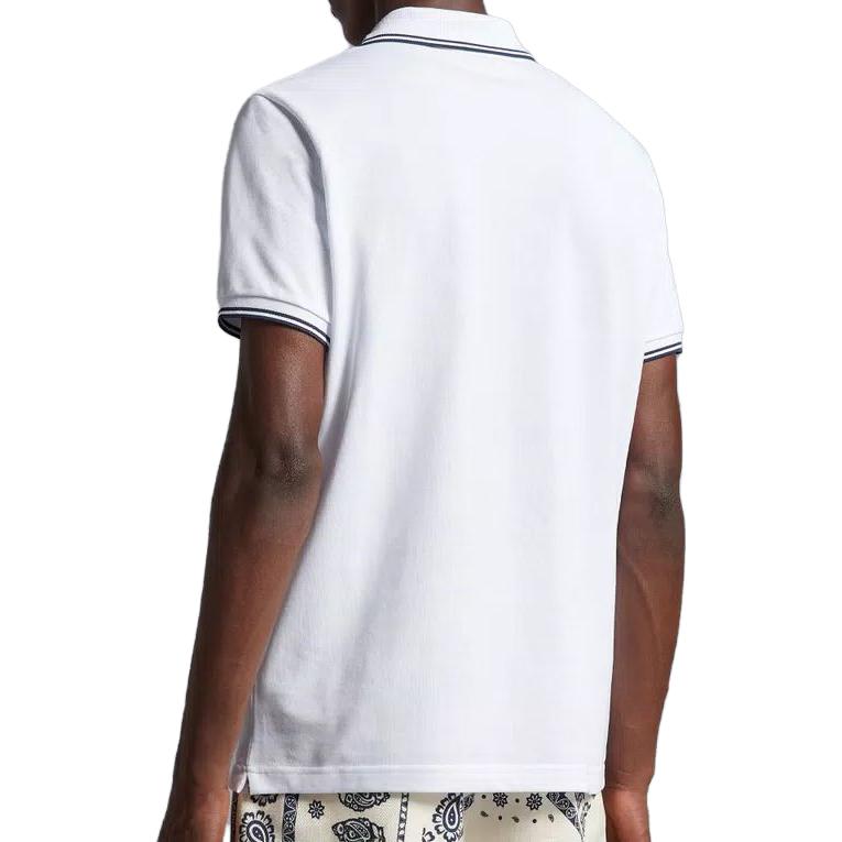 Shop Polo Moncler Blanco de Manga Corta con Parche y Logo Bordado. J10918A0002584556001