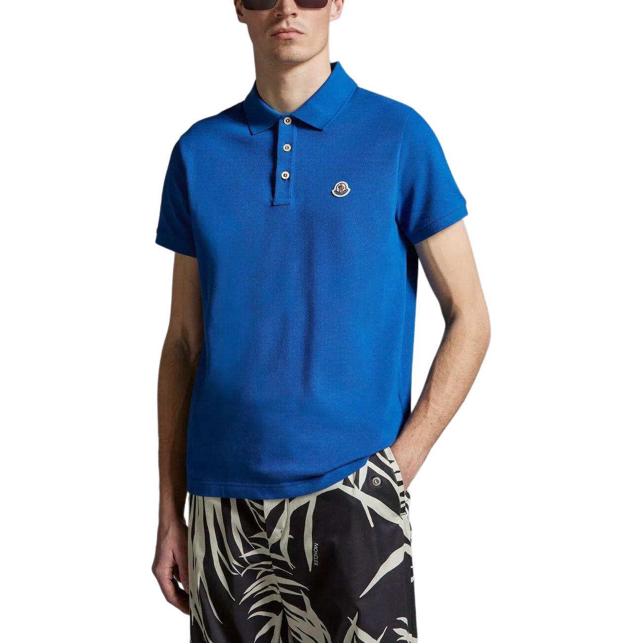 Moncler Logo Patch Polo Shirt  Short Sleeve Polo Blue J10918A0002484556793 圖 4