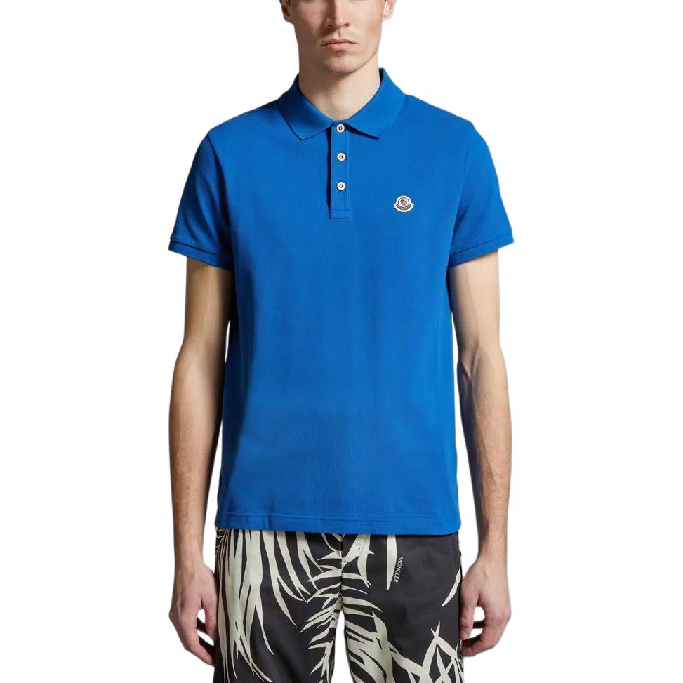Moncler Logo Patch Polo Shirt  Short Sleeve Polo Blue J10918A0002484556793 圖 5