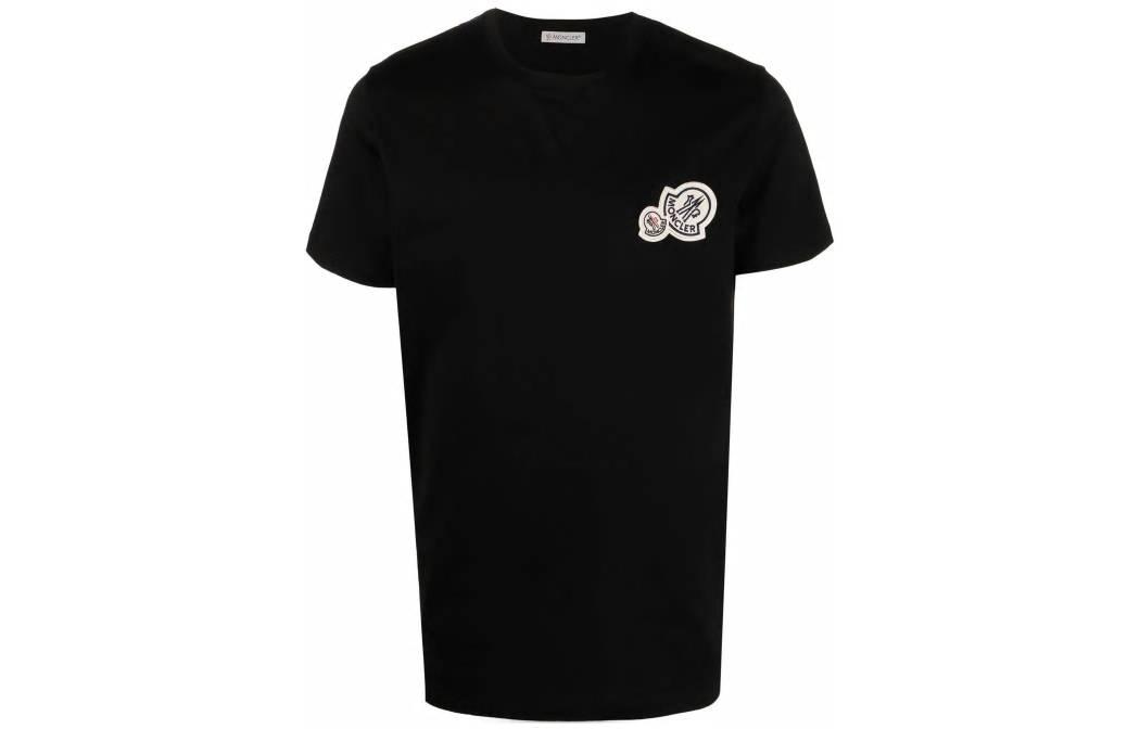 Moncler Logo Patch Short Sleeve T-Shirt FW22 Black 8C000268390Y999