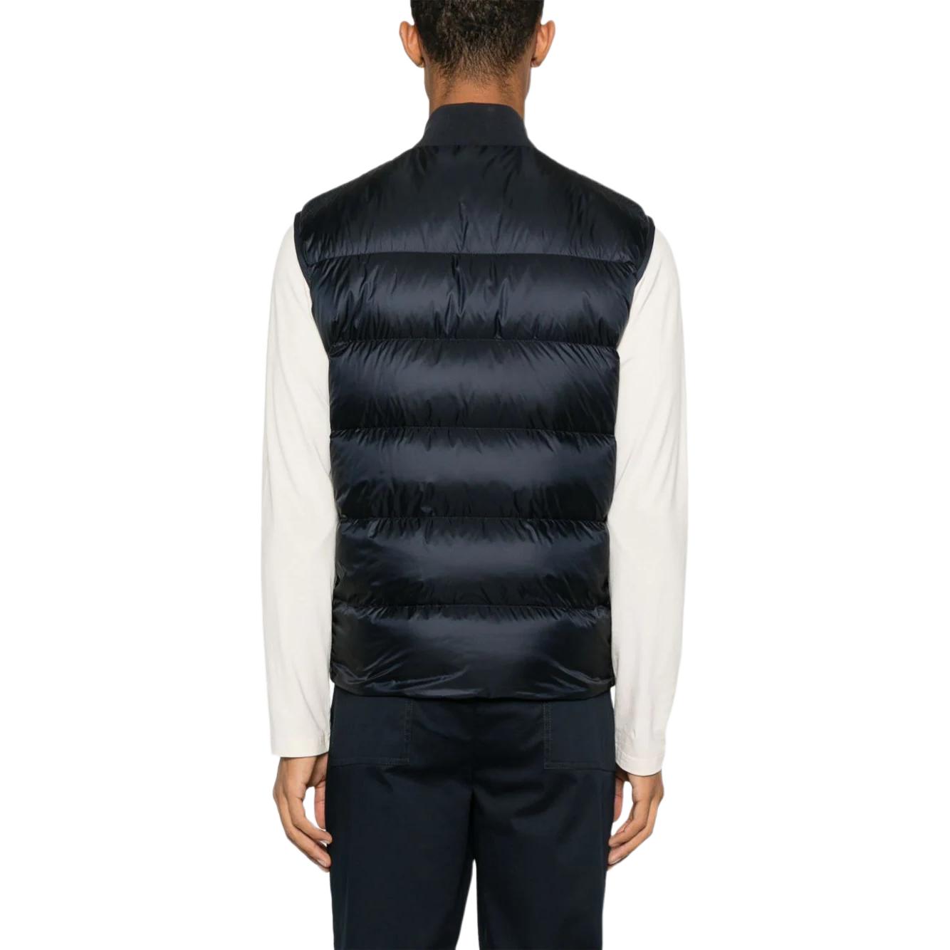 Purchase 蒙克勒徽标补丁无袖棒球领马甲 男女款 海军蓝 J20911A001565967G776