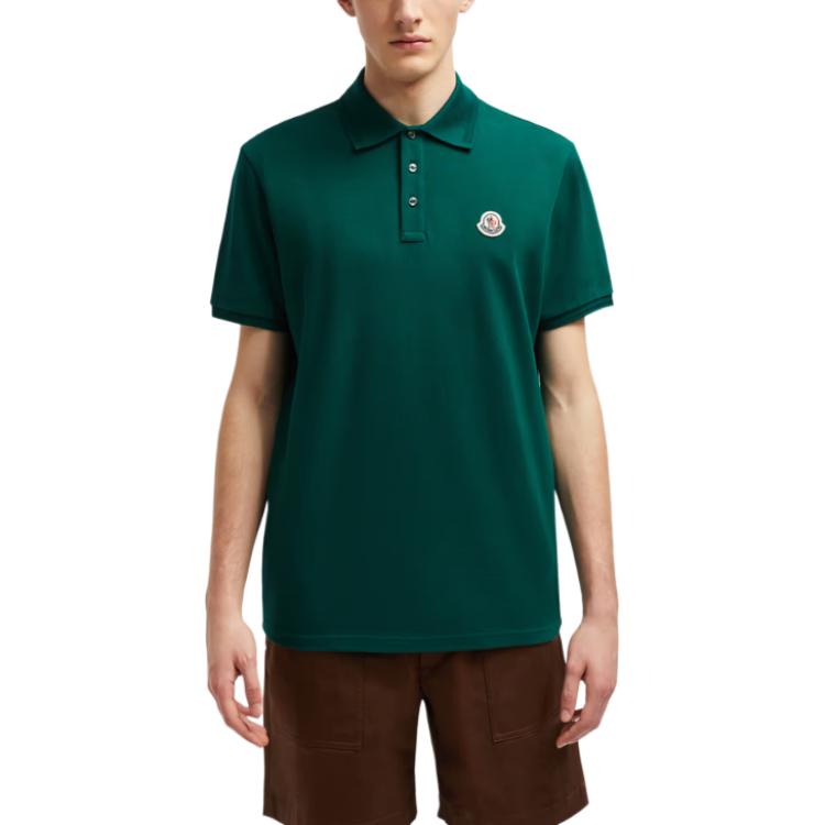 Moncler Logo Patch Slim Fit Short Sleeve Polo Shirt Green - J20918A0000984556875 圖 4