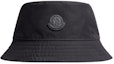 Order モンクレール ロゴ ポリエステル キャンバス レザー ブラック メンズ バケットハット J20913B00024549ML999