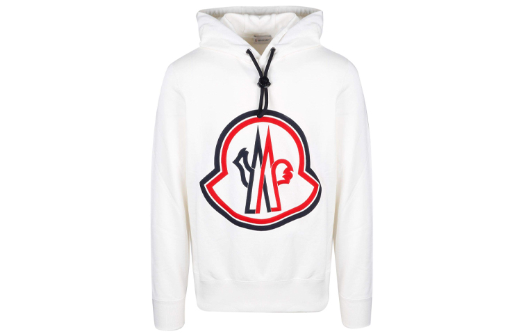 Moncler Logo Print Cotton Hoodie Men’s White 8G7461080985034