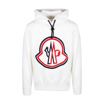 Moncler Logo Print Cotton Hoodie Men’s White 8G7461080985034