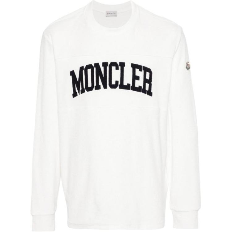 Moncler Logo Print Crewneck Long Sleeve T-Shirt Men’s White 8G00024899VV032