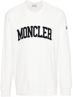 Moncler 男士白色長袖Logo印花圓領T恤 8G00024899VV032 Buy Moncler 男士白色長袖Logo印花圓領T恤 8G00024899VV032