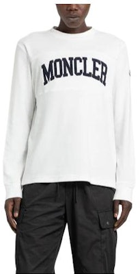 モンクレール ロゴプリント クルーネック 長袖Tシャツ メンズ ホワイト 8G00024899VV032 Order モンクレール ロゴプリント クルーネック 長袖Tシャツ メンズ ホワイト 8G00024899VV032