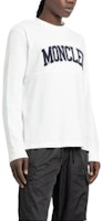 Moncler 男士白色長袖Logo印花圓領T恤 8G00024899VV032 Shop Moncler 男士白色長袖Logo印花圓領T恤 8G00024899VV032