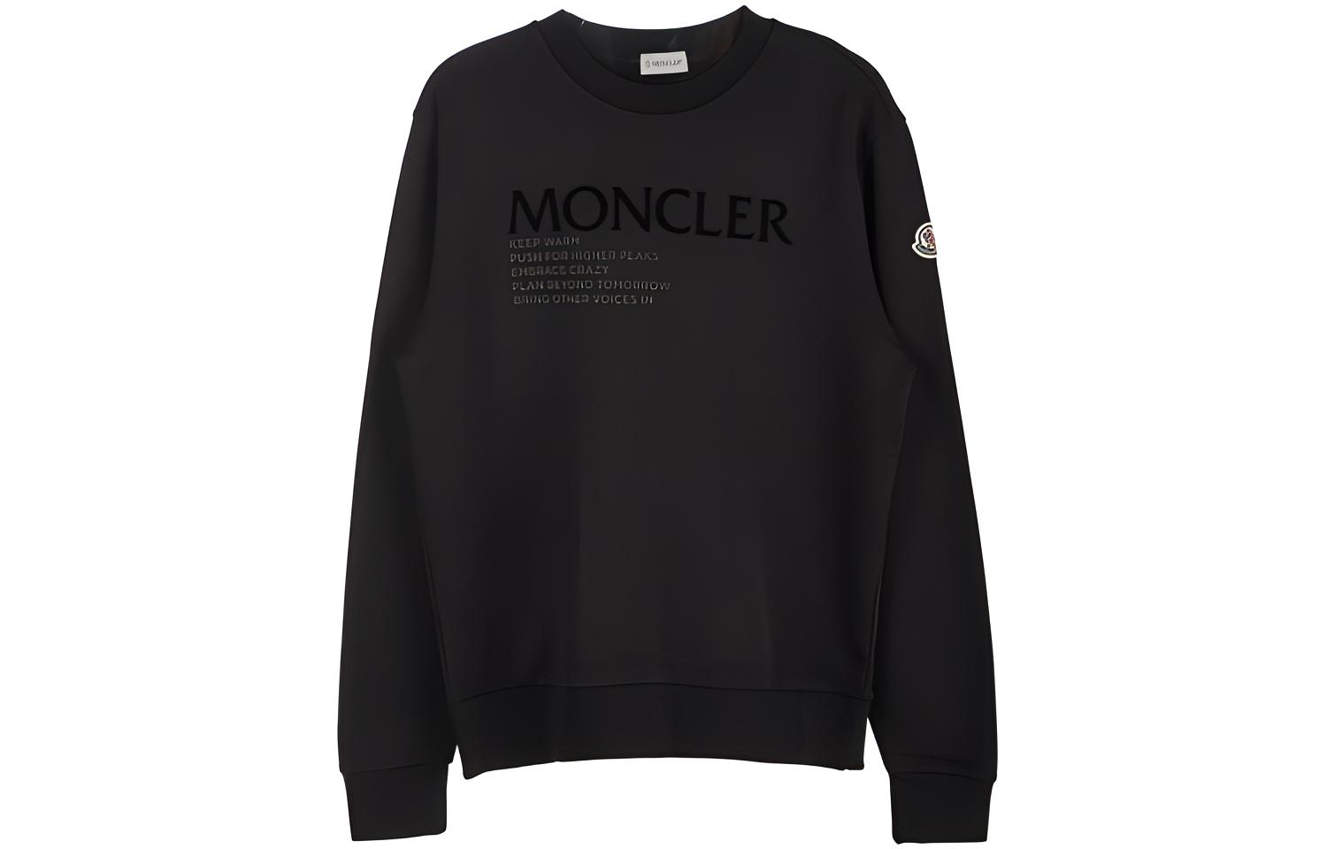 Moncler Logo Print Crewneck Pullover Sweatshirt Men’s Black 8G00048899FL999