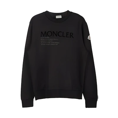 Moncler Logo Print Crewneck Pullover Sweatshirt Men’s Black 8G00048899FL999