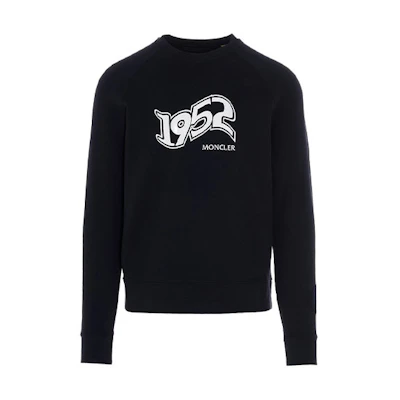 Moncler Logo Print Crewneck Pullover Sweatshirt Navy Blue - G10928G72810809JY778
