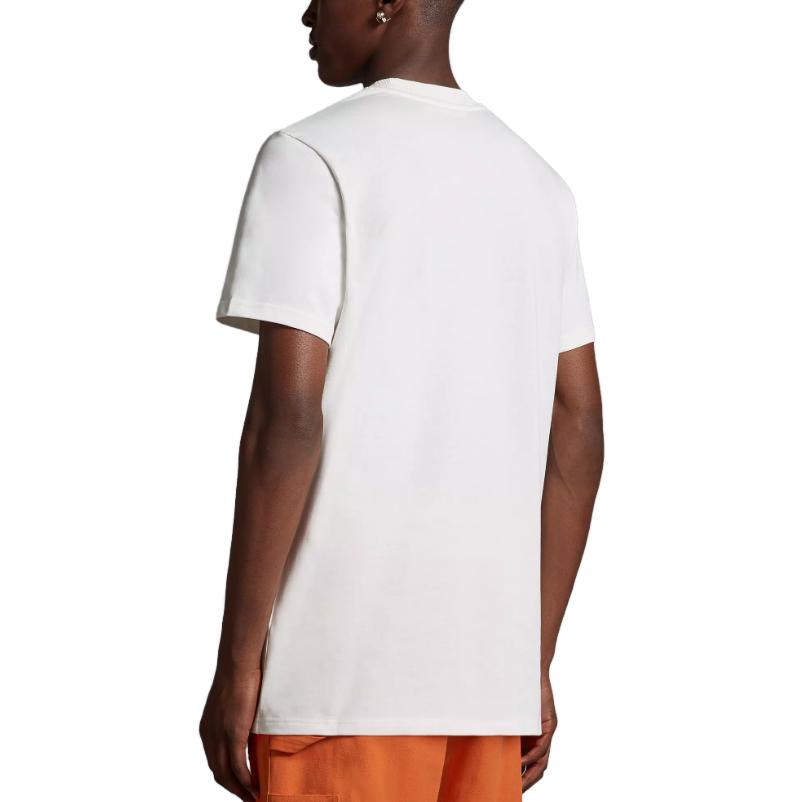 Shop モンクレール ロゴプリント クルーネック 半袖 Tシャツ メンズ ホワイト I20918C0006983927034