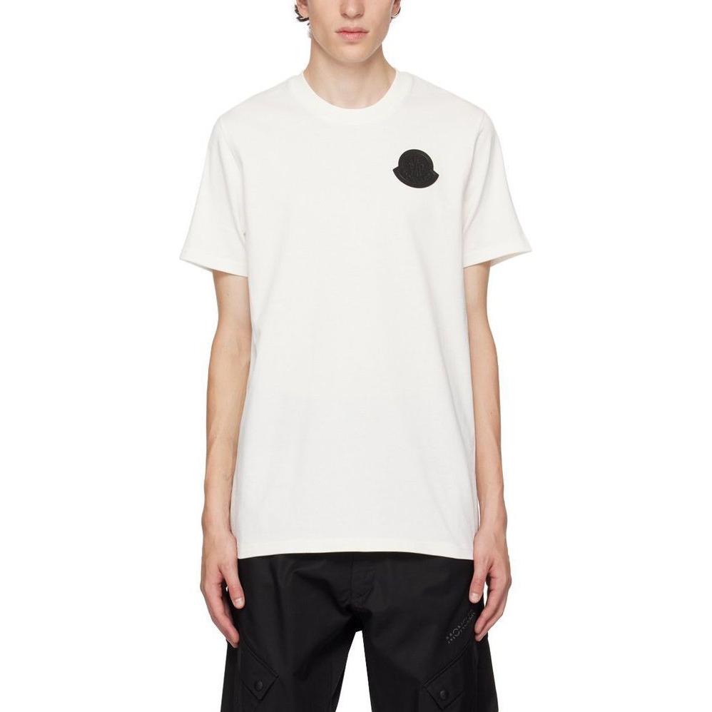 Details for モンクレール ロゴプリント クルーネック 半袖 Tシャツ メンズ ホワイト I20918C0006983927034