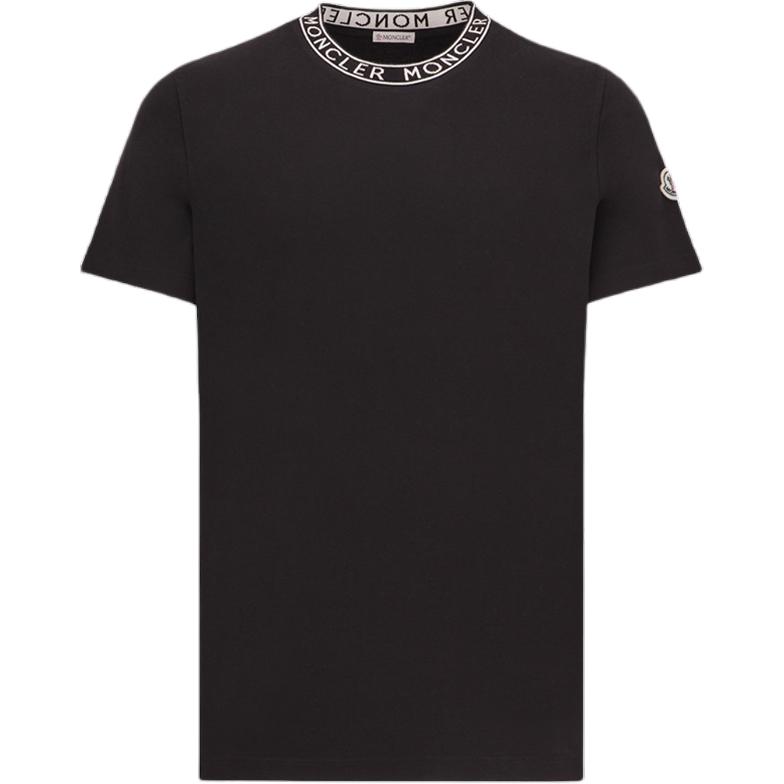 Moncler Logo Print Crewneck Slim Fit T-Shirt  Black J10918C000248390T999