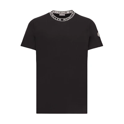 Moncler Logo Print Crewneck Slim Fit T-Shirt Black J10918C000248390T999