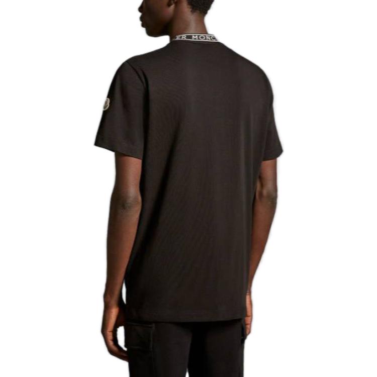 Purchase Moncler Kaos Slim Fit Crewneck Cetak Logo Hitam J10918C000248390T999