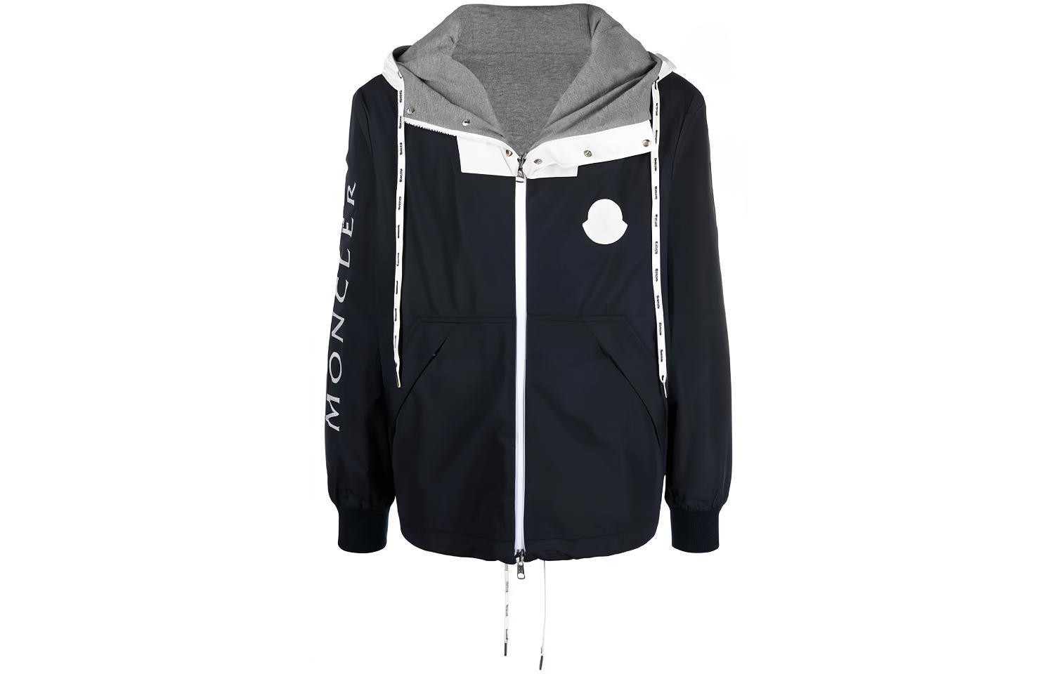 Moncler Logo Print Drawstring Hooded Zip Jacket G10911A7517054A9174S