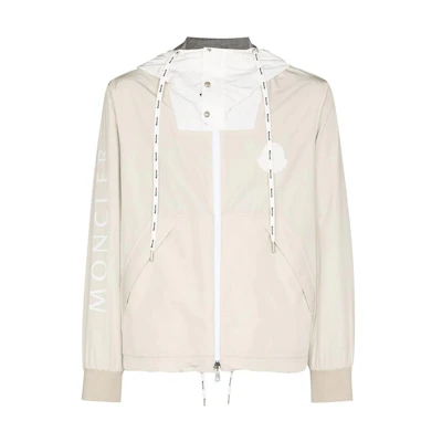 Moncler Logo Print Drawstring Jacket White G1-091-1A751-70-54A91-203
