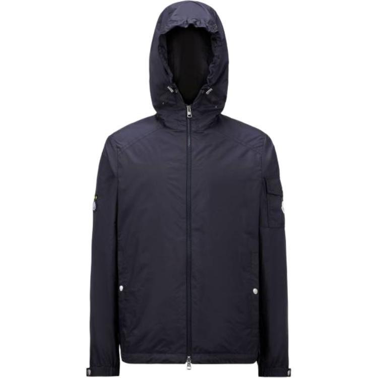 Moncler Logo Print Hooded Zip Jacket Men’s Blue J10961A000015968E742