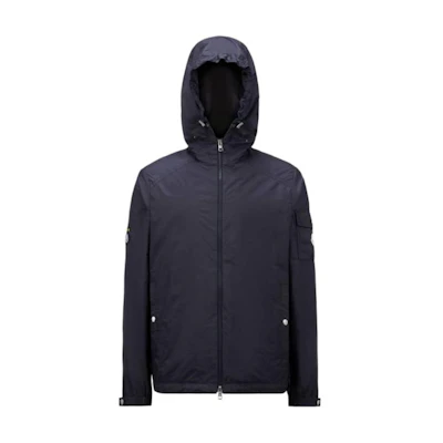 Moncler Logo Print Hooded Zip Jacket Men’s Blue J10961A000015968E742