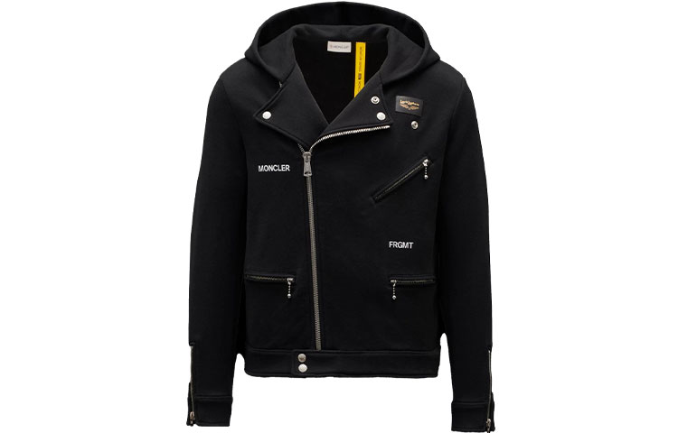 Moncler Logo Print Motorcycle Hooded Jacket. G209U8G00012809F4999