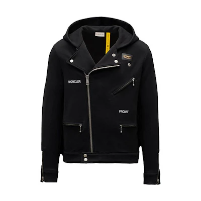 Moncler Logo Print Motorcycle Hooded Jacket. G209U8G00012809F4999